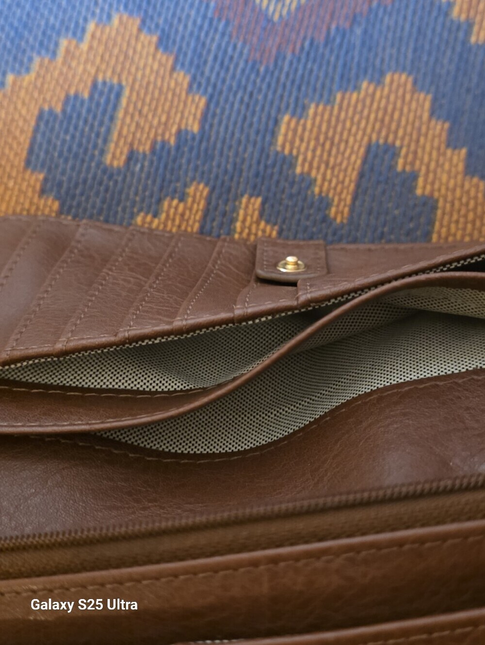 Fossil Liza Brown Leather Wallet Gold Hardware Bar Slim Bifold Clutch - Picture 14 of 16